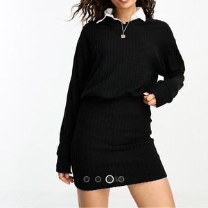 ASOS Design Petite Supersoft Sweater Dress with Collar Design